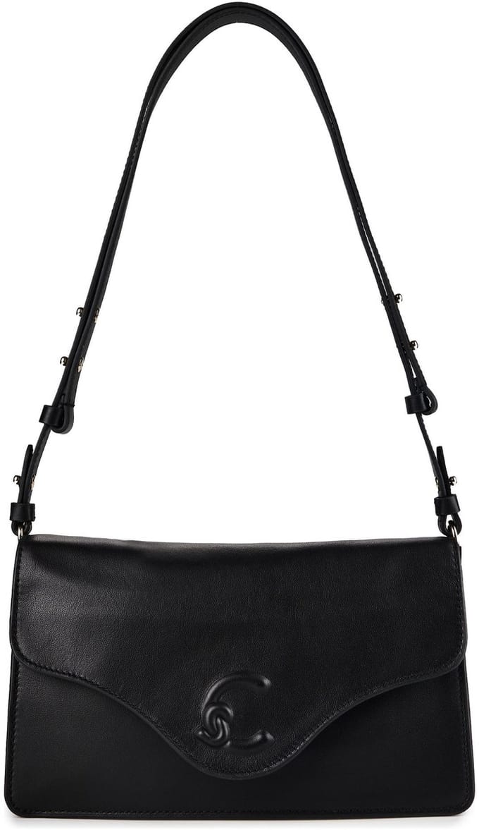 COCCINELLE Leren schoudertas C-Me Softy Smooth Shoulder Bag Noir zwart