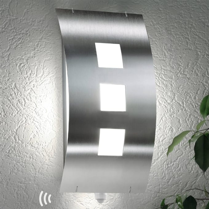 CMD Buitenwandlamp Toma van roestvrij staal met sensor