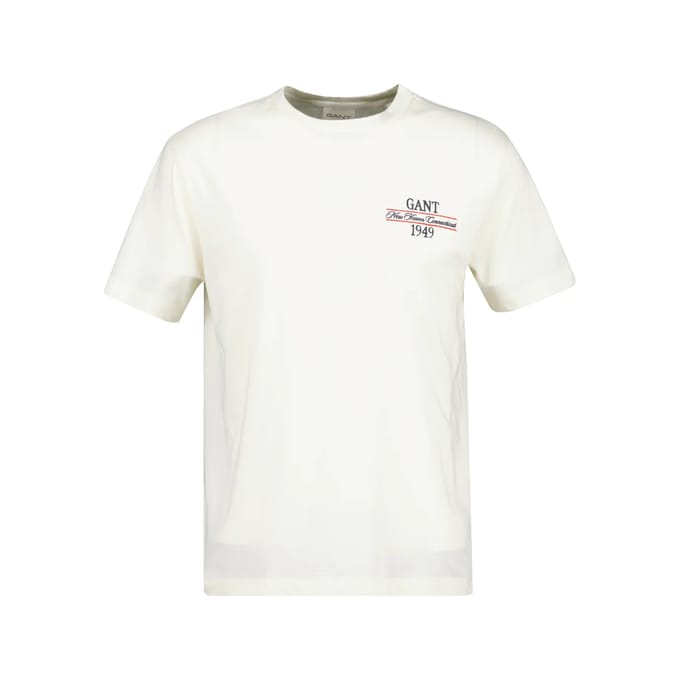 Gant Grafisch T-shirt crèmewit