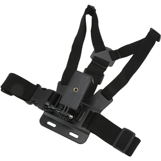 Harnais de poitrine pour téléphone portable Outdoor Live, sangle de poitrine pour DJI Osmo Action black