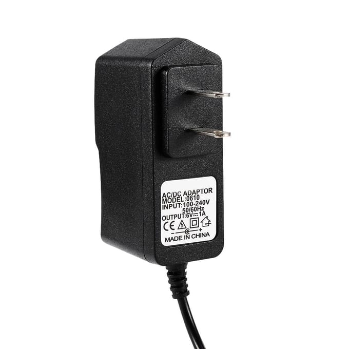 1 STUKS   Oplader Converter Adapter DC 6V 1A 5.5mm Voeding black