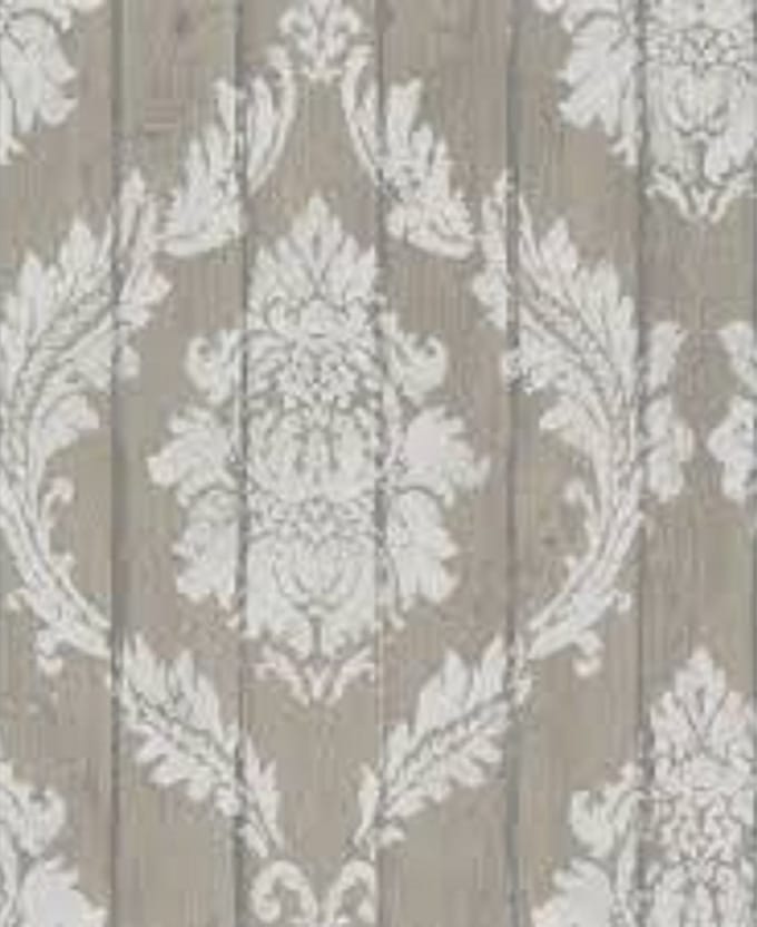 Brok behang op houtprint glitter 436624