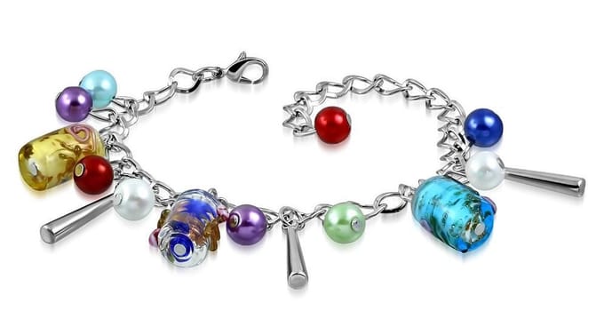 Montebello Armband Azia FBF572 - Gekleurde Glasbedels - 18cm