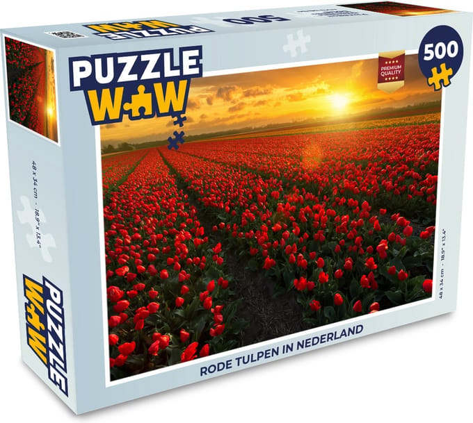 Puzzel Rode tulpen in Nederland - Legpuzzel - Puzzel 500 stukjes