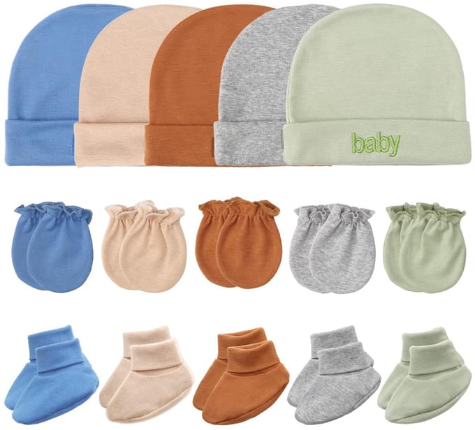 Dailygoods- Baby Muts Set - Dikke Warme Muts - Wanten - Sokken - 0-6