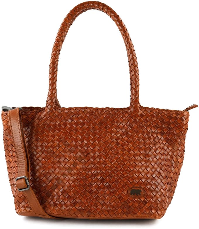 Bear Design Franca Gevlochten Handtas - Cognac