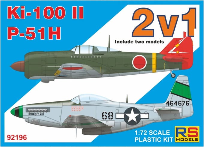 RS Model Mustang Ki100 Type 5 Jager 2 Machine Set Plastic Model 1/72 P-51 &  92196 gray