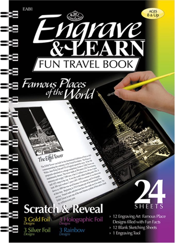royal langnickel engrave & learn krasfolie boek nr 1 famous places