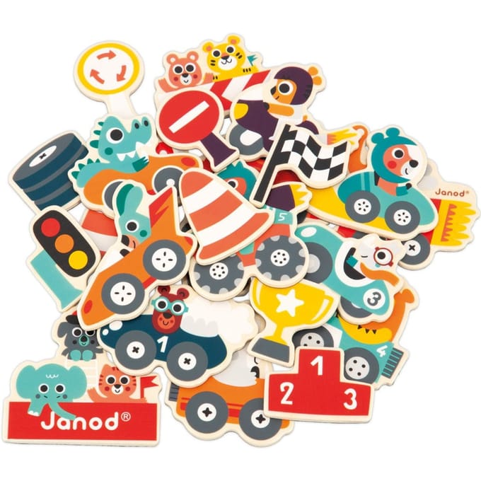JANOD magneten voertuigen 2 jr+ / 24 stks