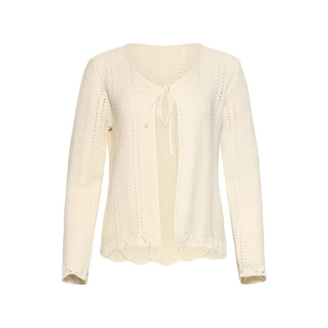 Smashed Lemon Gebreid cardigan met ajourpatroon en strikje |