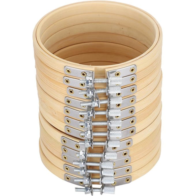 Borduurringen Cirkel Kruissteek Ring Houten Frame Crème Kleurige Doe-het-zelf Gereedschappen brown