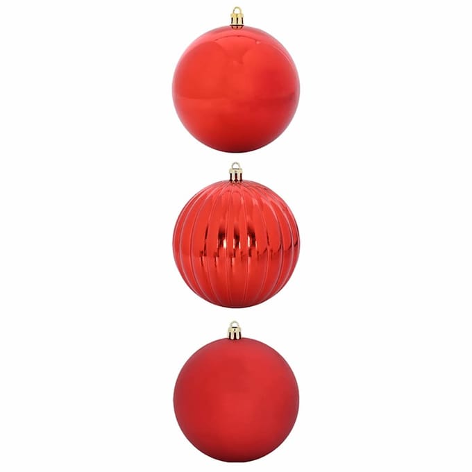 vidaXL - Kerstbal - Set - XXL - 3 - st - Rood - Ø - 25 - cm - Kunststof