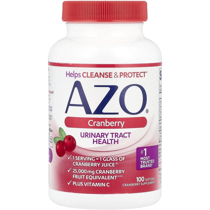 AZO, cranberry, santé des voies urinaires, 100 capsules molles