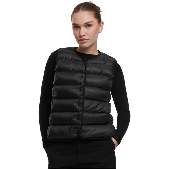 Urban Classics - Button Puffer Mouwloos jacket - 5XL - Zwart