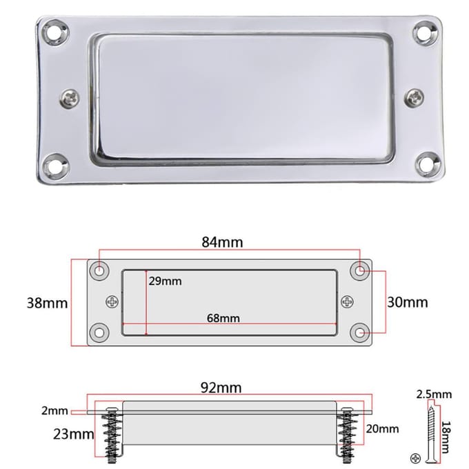 Mini Humbucker Pickup Kit Compatibel met LP Elektrische Gitaar Halsbrug Dubbele Spoel Pick-up Chroom white