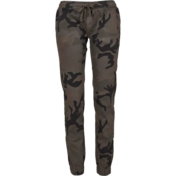 Urban Classics - Camo Dames joggingbroek - M - Zwart/Zwart