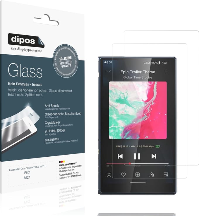 dipos – 2x Pantserfolie geschikt voor FiiO M21 | 9H Screenprotector