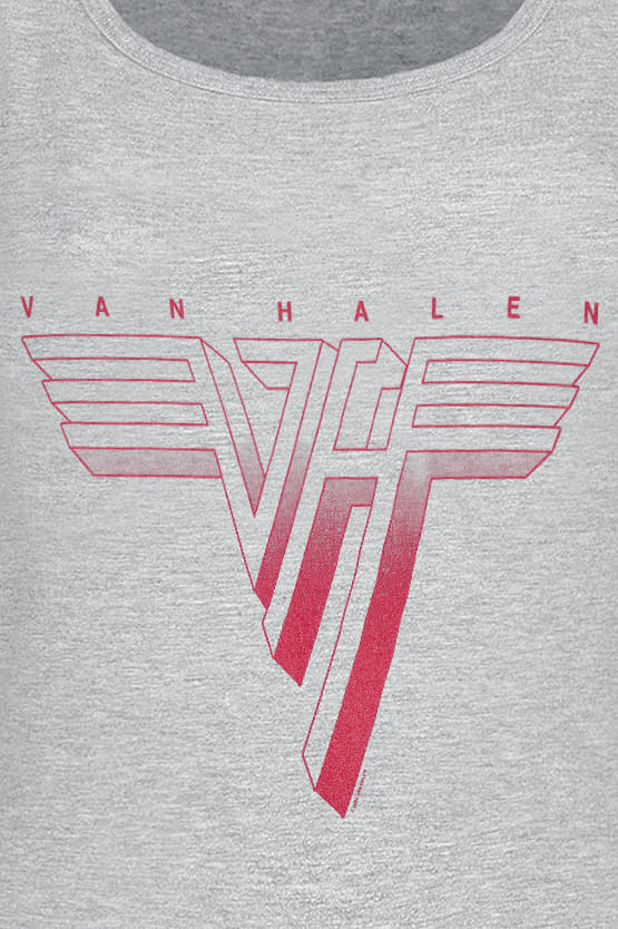 Van Halen Top - Red Logo - M tot XXL - voor Vrouwen - heather grey