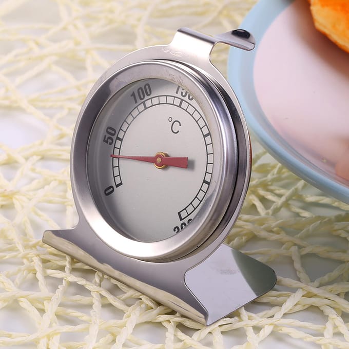 1 thermomètre de four en acier inoxydable, outil de mesure de la température de cuisson de cuisine gray