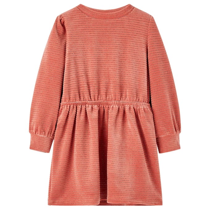 vidaXL - Kinderjurk - met - lange - mouwen - 92 - middelroze