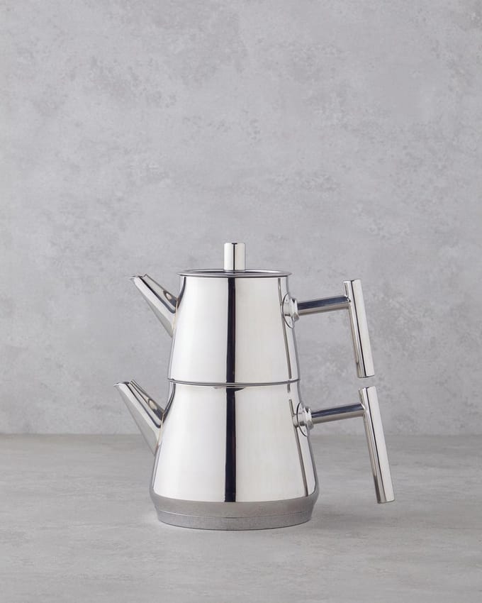 English Home - Theepot set - New Aden - 1,25 lt + 2,5 lt - RVS - Zilver