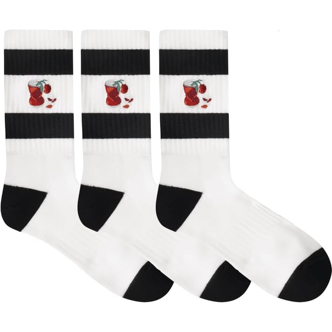 A-DAM  3-pack Crew Socks Soda Rose White Taglia: 36-40 | Biancheria intima Outlet | Unisex | Rosa