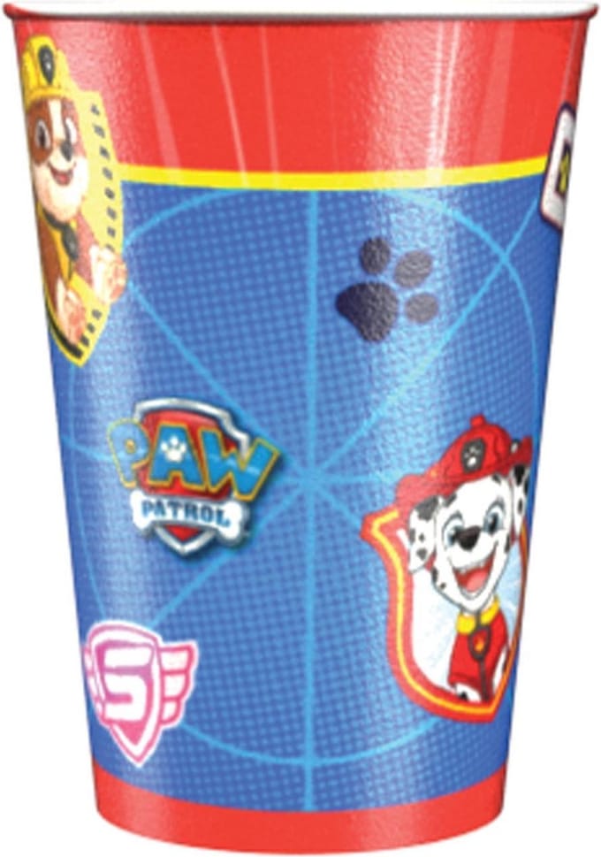 PAW Patrol - Bekers - Papier - 250ml - Rood/Blauw - 8 stuks