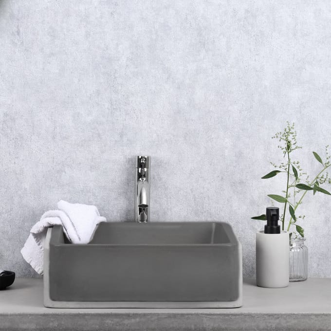 Differnz Waskom Badkamer Marba - Beton - Rond - Donkergrijs - 45,5cm