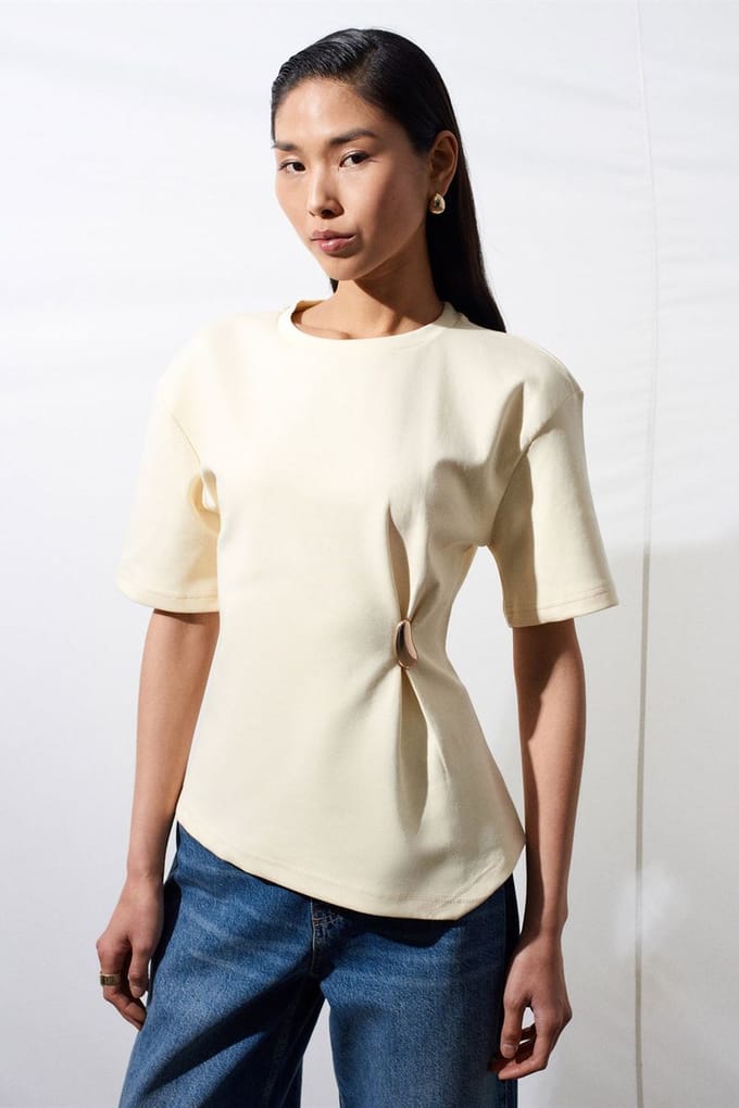 Dames T-shirt met ronde hals en korte mouwen