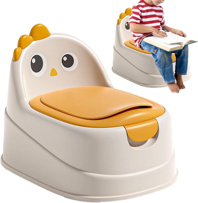 Kinderpotje - Draagbaar urinoir - Zindelijkheidstraining - Ergonomisch ontwerp - 39 x 29.5 x 25.5 cm - Wit