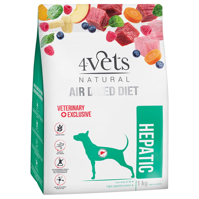 1kg 4vets Natural Canine Hepatic Hondenvoer Droog