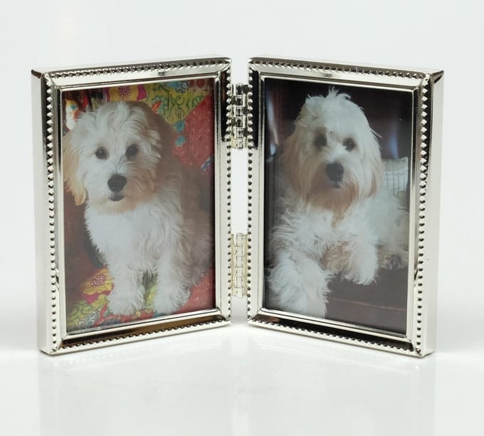 AL - Fotolijst - Zilver - Parel - 2-luik staand 15 x 20 cm