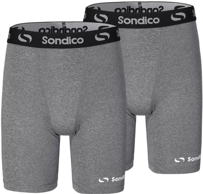 2-Pack Sondico Slindingshort - Sportshort - Lengte 15 cm - Heren - Mid grey - Maat M