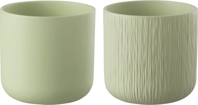 J-Line bloempot Gen - keramiek - pistache - large - 2 stuks - Ø 18.5 cm