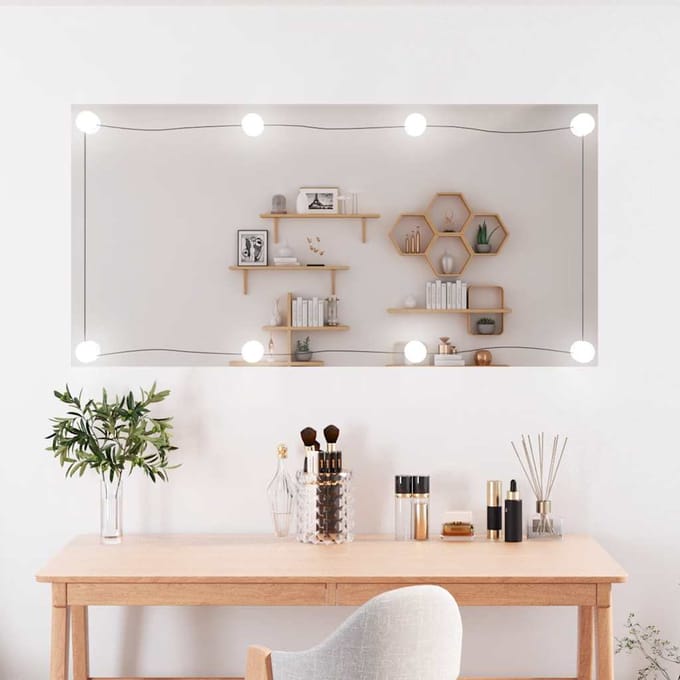 vidaXL - Wandspiegel - met - LED's - rechthoekig - 50x100 - cm - glas