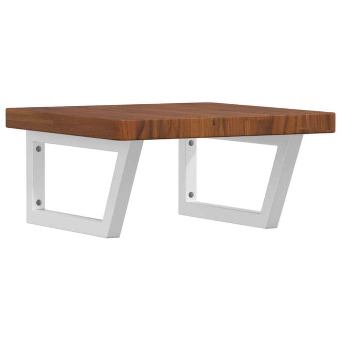 vidaXL - Badkamer - wandschap - staal - en - massief - eikenhout