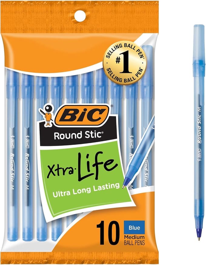 BIC Round Stic Xtra Life Balpennen - 1,0 mm - Blauw - 10 stuks
