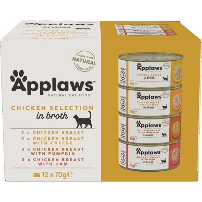 Applaws Blik Cat Multipack Smaak - Chicken selection 12 x 70 gram