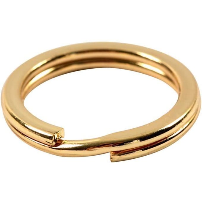 Creotime Splitring, d: 15 mm, verguld, GP, 15 stuks