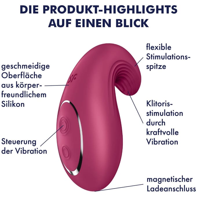 Satisfyer, vibrator, oplegvibrator, 'Dipping Delight', 2 motoren, gemaakt van siliconen