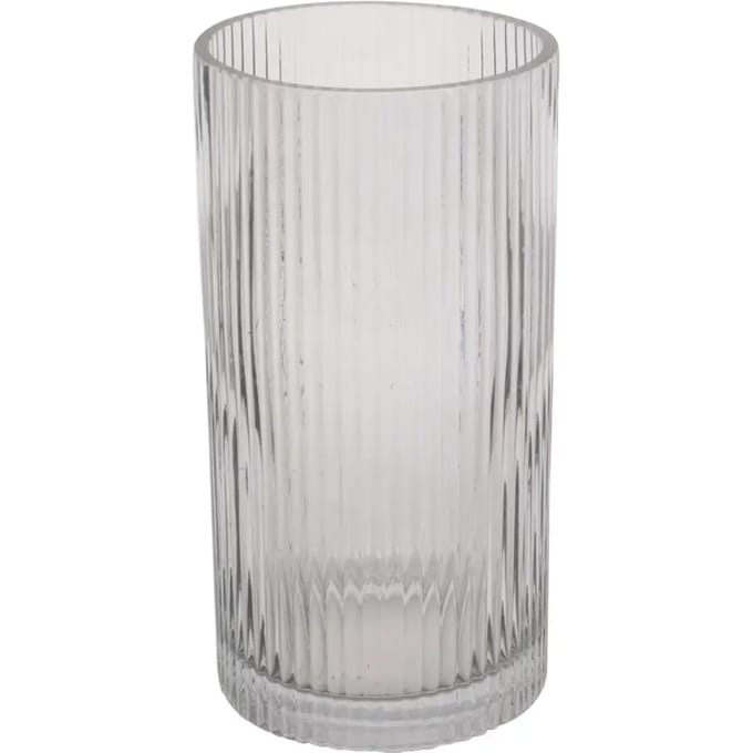 Present Time Vaas Allure Straight - Large - Glas Donkergrijs - Ø12x30cm - Modern