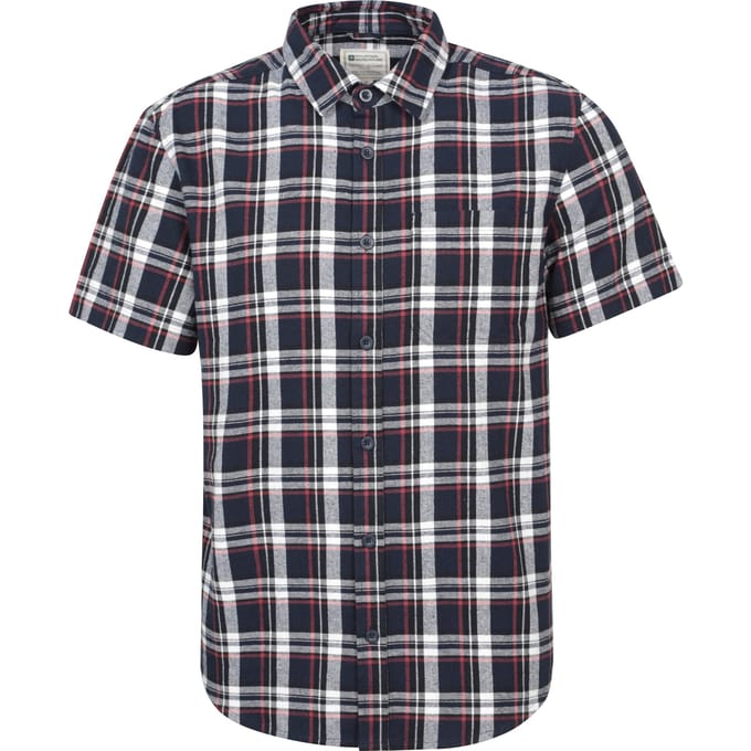 Mountain Warehouse Heren Trace Flanellen Korte Mouwen Shirt (Blauw)