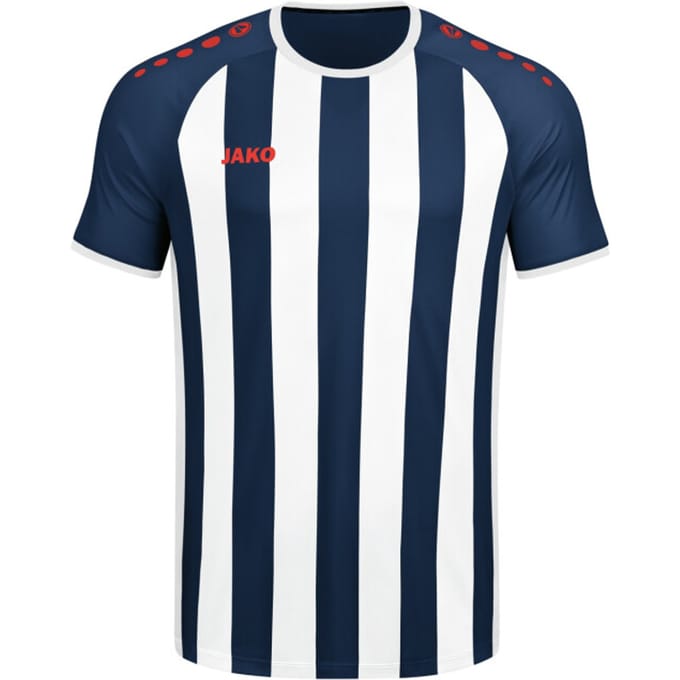 Jako Inter Shirt Korte Mouw Kinderen - Flame / Wit / Navy | Maat: 128