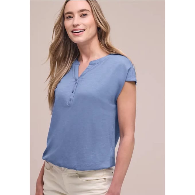 Shirt met losse schouders en gespleten hals