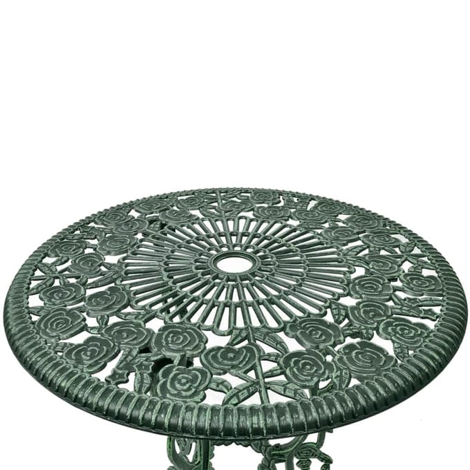 vidaXL - 3-delige - Bistroset - gietaluminium - groen