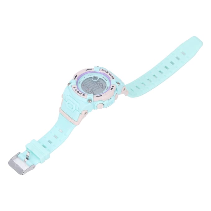 Digitale Chronograaf Kinderen Student Waterdicht Sport Multifunctioneel Elektronisch Horloge Reseda white