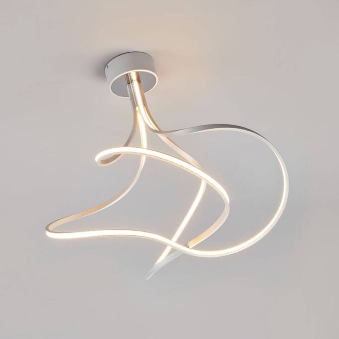 Domiluce LED plafondlamp Lungo aluminium, hoogte 42 cm