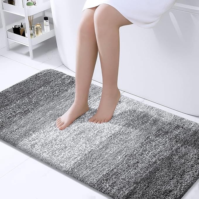 Olanly Badmat - Antislip - 61x120 cm - Absorberende Badmat - Douchemat - Toiletmat - Grijs