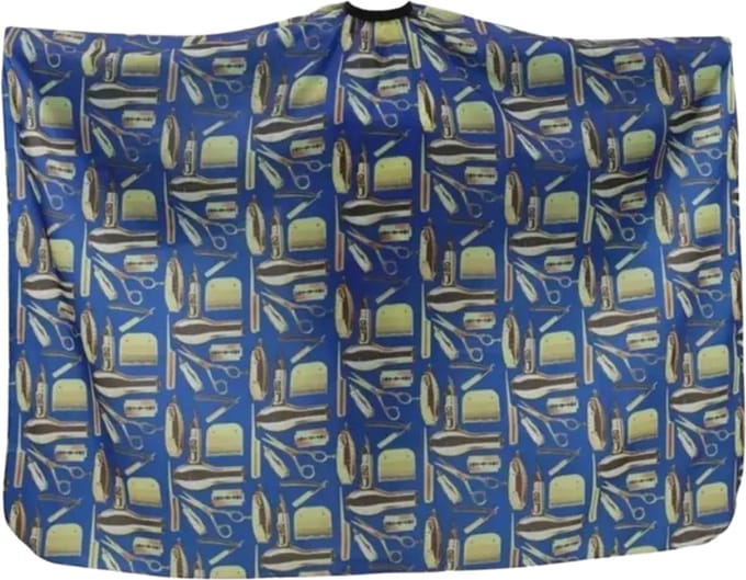 Nivard Baardschort - Beard Bib - Scheerschort - Baard Cape - Kappersmantel - Kapmantel - Blauw