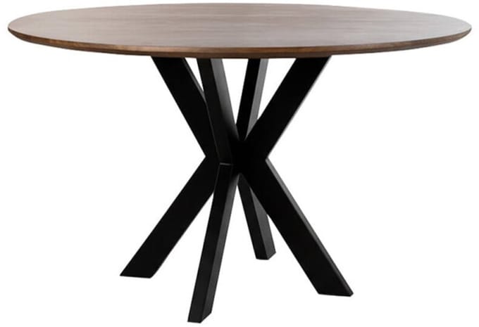 Eettafel Tokio rond mangohout smooth Ø120 cm - Walnoot